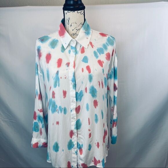 Tie dye hippie boho soft blouse size small - Picture 2 of 4